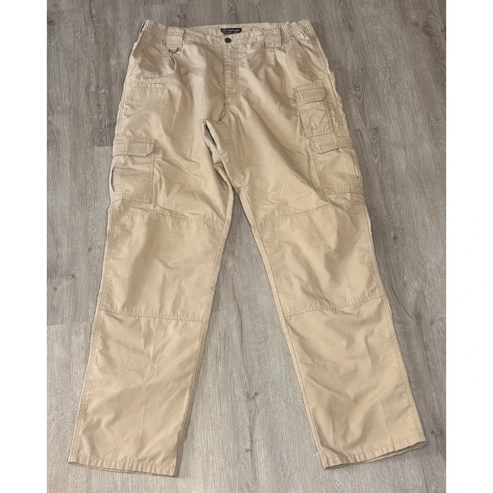 5.11 Tactical Mens Cargo Pants Khaki Tan Ripstop 38x36 Work Wear Trousers